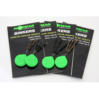 Korda Sinkers Tungsten Hooklink Weights Small Weed Green