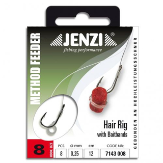 Jenzi Ground Contact Hair Rig/Gummiband 12cm 8St.