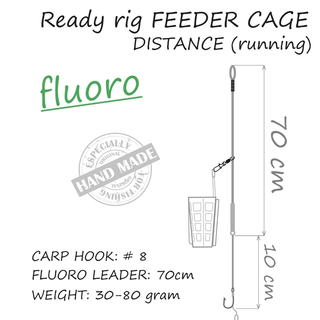 LO Carp Rig Cage Feeder Distance Running 30g