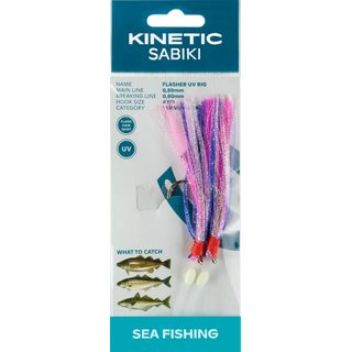 Kinetic Sabiki Flasher Rig 0,80mm #7/0 purple/pink/silver